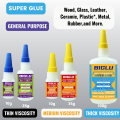 General Purpose Thin Medium Thick Liquid Super Glue Premium CA Adhesive Quick-Bonding for PVC Wood Metal Plastic and More. 
