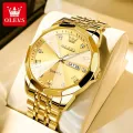 Olives Top Brand Luxury Man Wristwatch Waterproof Luminous Date Week Men Watches Stainless Steel Quartz Men's Watch. 