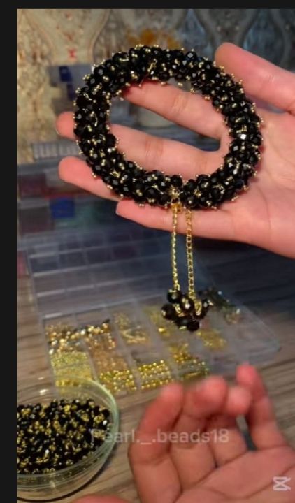 Premium Golden Gajra Bracelet for Women & Girls | Traditional Ethnic Floral Jewelry with Crystal Beads & Kundan Style | Chain Bracelet for Bridal, Wedding, Mehndi, Eid & Festive Wear - Stylish Party Wear Bangles Elegant Lightweight Hand Accessory