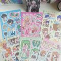 Korean Stickers Cute Sweet Cool Japanese Shibuya Girl Stickers Kawaii Character Stickers Handbook Diary Scrapbook DIY Stickers. 