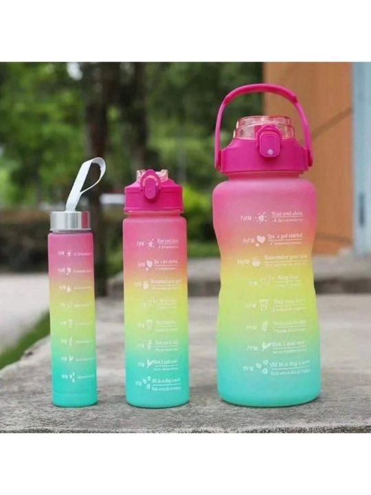 Pack%20Of%203%20Large%20Water%20Bottles%20Motivational%20Drinking%20Bottle%20Sports%20Straw%20Bottles%20With%20Time%20Marker%20Plastic%20Cups%20Outdoor%20-%20Image%202