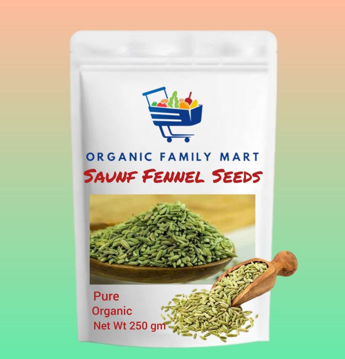 Fennel Seeds • Saunf • Sonf Aniseeds • 250 gm -Organic Family Mart ...
