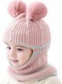 1-4 Years Baby Kids New Autumn Winter Bear Ear Knitted Cap Children Cute Warm Beanies Hats Girls Boys Knit Pullover Bonnet Caps. 