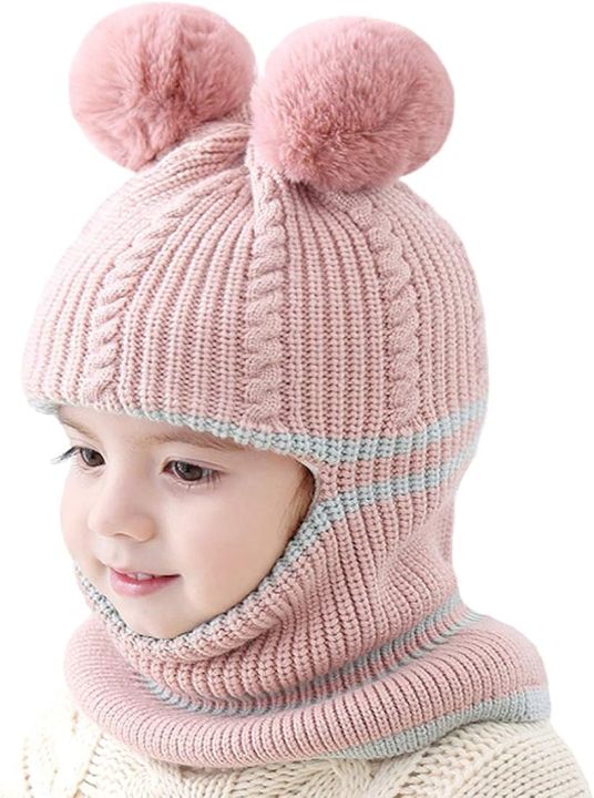 1-4 Years Baby Kids New Autumn Winter Bear Ear Knitted Cap Children Cute Warm Beanies Hats Girls Boys Knit Pullover Bonnet Caps