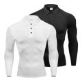 Men's Running T-shirts Compression Fitness Long Sleeve Polo Shirts Trainning & Exercise Gym Sportswear Quick Dry Sports Rashgard.