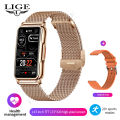 LIGE New Fashion Smart Watch Ladies Message Push Blood Pressure DIY Custom Dial Sports Bracelet Waterproof Men Smartwatch Women. 