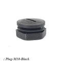 Plug-M18-Black St M18 black waterproof lock hole plug with rubber seal. 