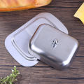 Retro French Butter Box Storage Box Butter Tray Tableware Stainless Steel Butter Dish With Lid Dessert Tray Kitchen Tableware. 
