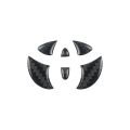Carbon Fiber Car Interior Steering Wheel Logo Sticker Protective Decoration For Toyota. 