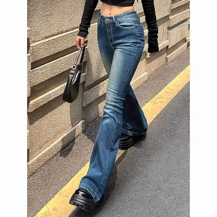 2025%20Girls%20Concise%20Ins%20High%20Waist%20Flared%20Jeans%20Female%20Stretchy%20Bootcut%20Denim%20Pants%20Women%20Solid%20Color%20Thin%20Bell%20Bottoms%20Trousers%20-%20Image%204