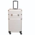 ALUMINIUM VANITY BEAUTY BOX WITH TROLLEY CASE. 