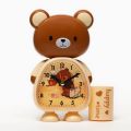 Creative Bear Pen Holder smart Alarm Clock Cartoon design Cute Children′s Clock Student Desktop Clock Bedside Table Clock. 