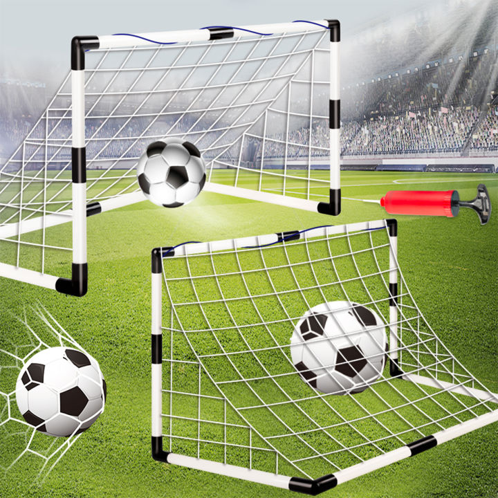 Football Sports Toys Game, Children's Foldable Football Goal with Pump and Ball Outdoor Lawn Soccer Training  for Kids
