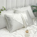 1pc Simulated Silk Smooth Plain Pillowcase Soft Double-sided White Black Grey Khaki Blue Pink Pillow Case Skin Friendly Bedding.
