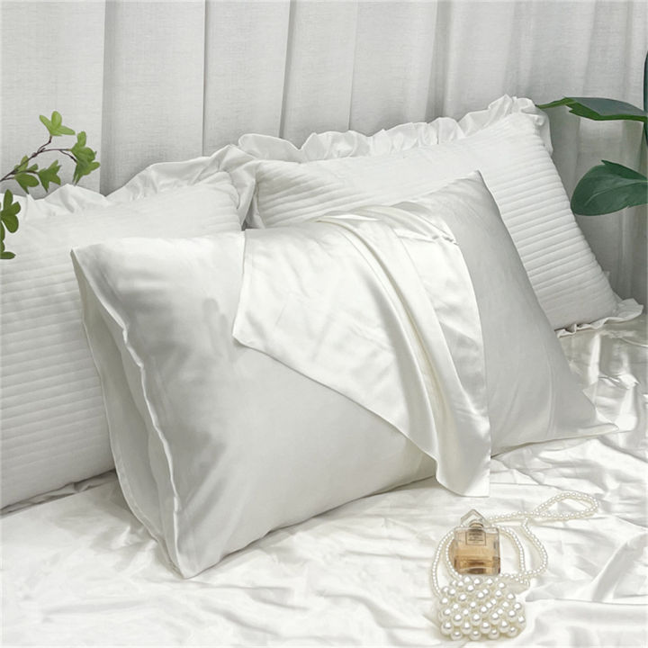 1pc%20Simulated%20Silk%20Smooth%20Plain%20Pillowcase%20Soft%20Double-sided%20White%20Black%20Grey%20Khaki%20Blue%20Pink%20Pillow%20Case%20Skin%20Friendly%20Bedding%20-%20Image%203
