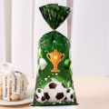 25/50pcs Soccer Theme Candy Wrapping Bags Football Gift Bag Cookie Bag Fans Party Favor Bags for Boys Birthday Party Decor.