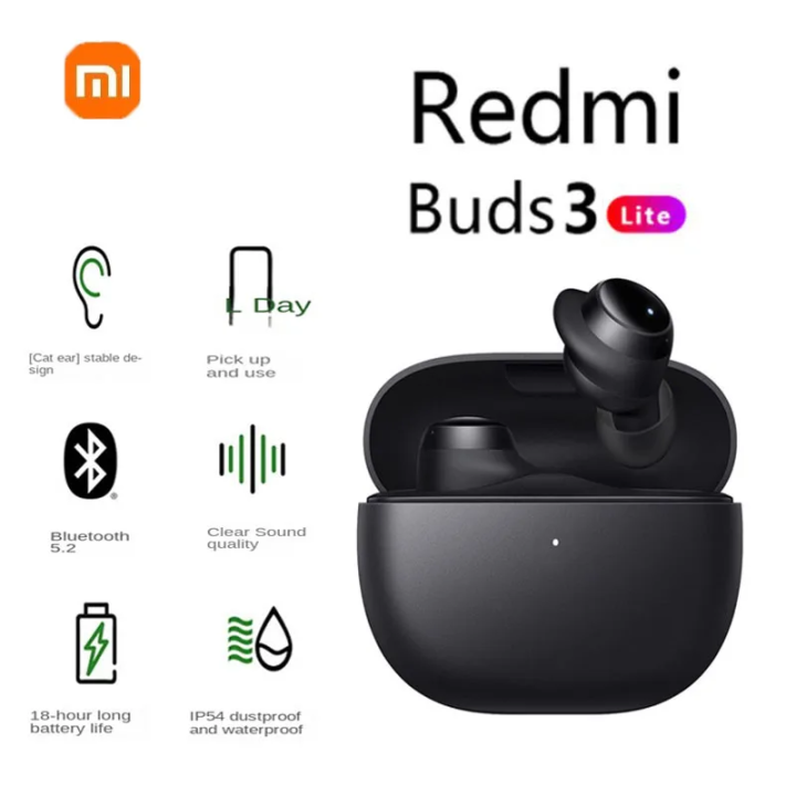 Original Xiaomi Redmi Buds 3 Lite TWS Bluetooth 5.2 Earphone IP54 18h Headset Headphone Ture Wireless Earbuds 3 Youth Edition