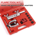 1SET Brake Hose Flaring Tool Kit Copper Tube Pipe Flaring Tool with Tubing Cutter for Copper, Aluminum, Brake Line, Brass Tubing. 