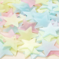 100pcs 3cm Glow-in-the-Dark Luminous Star Stickers - Halloween Home Décor, PVC Kids Room Stickers - Eco-Friendly. 