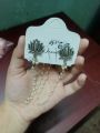 Elegant Gold-Tone Lotus Tassel Stud Earrings for Women - Metal tana earring poddo. 