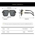 Trendy Retro Literary Modern Double Bridge Square Frame Sunglasses Fashionable Car Sunglasses 6125.