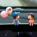 Car Accessories Cute Cartoon Couples Action Figure Figurines Balloon Ornament Auto Interior Dashboard for Girls Gifts. 