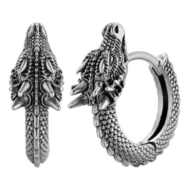 Huitan%20Trendy%20Male%20Dragon%20Hoop%20Earrings%20Hip%20Hop%20Style%20Punk%20Party%20Accessories%20Unisex%20Daily%20Wearable%20Personality%20Jewelry%20Drop%20Ship%20-%20Image%204