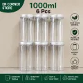 Premium Plastic Jar For Masala Storage 1000Ml |6Pcs| Keep Your Spices Fresh And Organized With These Premium Plastic Jars - Perfect For Masala Storage. 