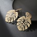 Bohemian Hollow Exaggerated Leaf Dangle Drop Earring For Women Lady Geometric Gold-color Tropical Plant Female Jewelry New .
