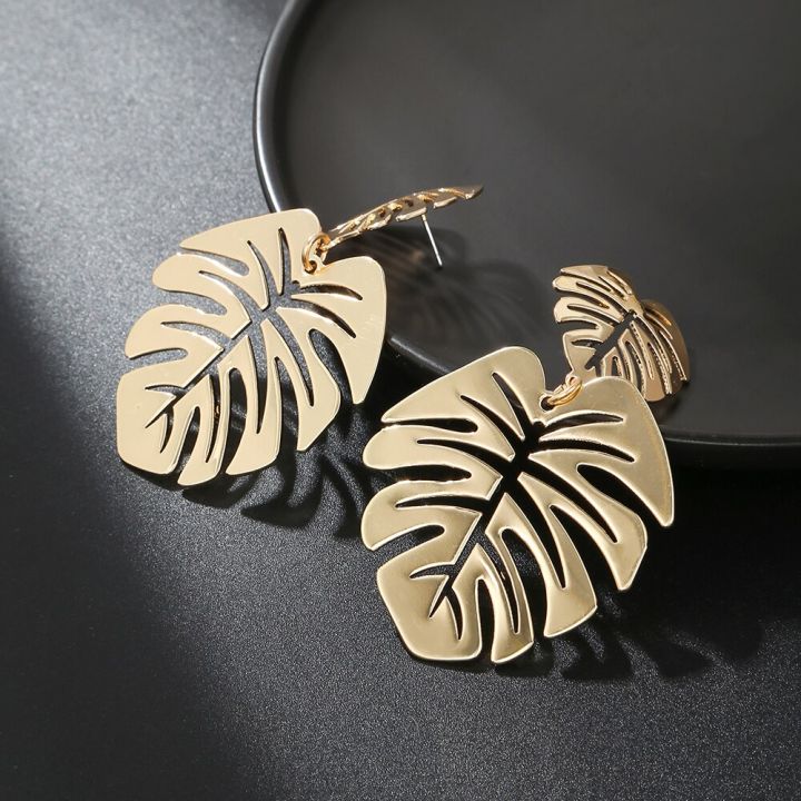 Bohemian%20Hollow%20Exaggerated%20Leaf%20Dangle%20Drop%20Earring%20For%20Women%20Lady%20Geometric%20Gold-color%20Tropical%20Plant%20Female%20Jewelry%20New%20%20-%20Image%203