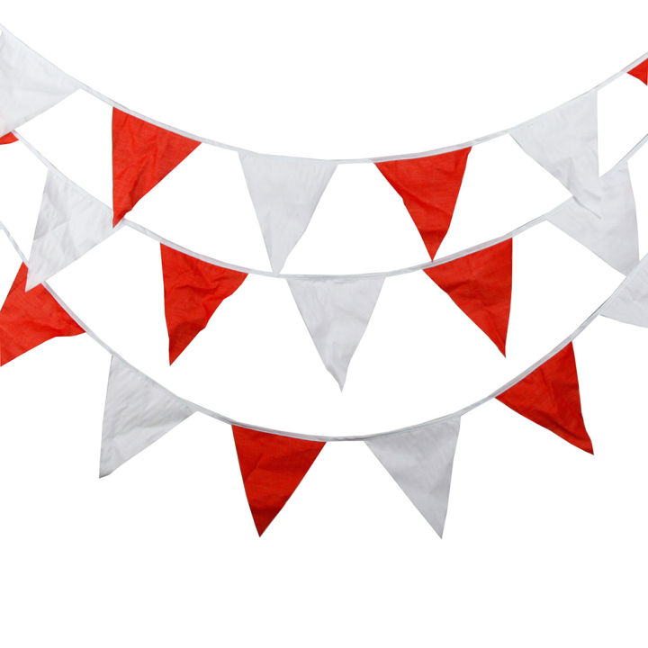 The Carnival Themed Party Pennant Banner Fabric Red White Garland Flag ...