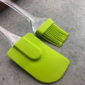 Non-stick Heat-resistant Silicone Scraper Brush & Spatula 2 in 1 Kitchen Tools Silicone Spatula Set Tool for Baking & Pastry-Multicolour.