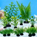 12PCS Artificial Aquarium Decor Plants Water Weeds Ornament Aquatic Plant Fish Tank Grass Decoration Accessories.