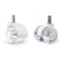 5 Pcs 2" Transparent PU Dual Wheel Office Chair Casters, Silent Swivel Furniture Wheels for Gaming Chair,Floor Protecting. 