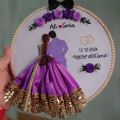 Customized Bat Paki / Marriage Fixed / Date Fixed Hand Embroidery Hoop - 8 Inch Wooden Frame | Personalized Gift. 
