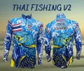 JK Thailand fishing V2 outdoor sports fashion fishing shirts 80-90% UV protection quick dry unisex fishing shirts. 