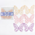 JIANQI 6 Pcs Hollow Butterfly Lace Material Paper INS Romance Butterfly Lace Collage Creative Handbook DIY Decorative Material.