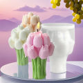 DIY Tulip Bouquet Silicone Candle Molds 3D Tulip Floral Designs Handmade Soap Plaster Resin Crafts Casting Mold DIY Home Decor.