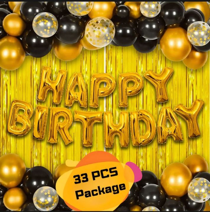 Happy Birthday Combo Set -02(Ballon+Foil Banner+Background)