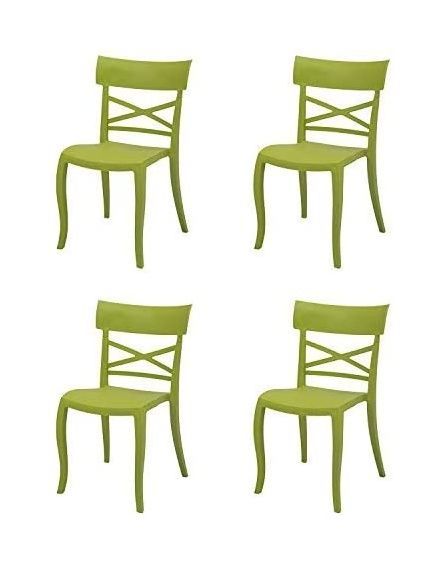 Supreme CRUZ Heavy Moulded Plastic Cafeteria Design Chair( Set of 4 Chairs)