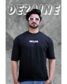 Black Oversized Baggy Style Printed T shirt. 