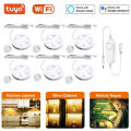 Tuya Wifi Warmwhite Under Cabinet Lighting 12V Dimmable Puck Lights Kitchen Counter Wardrobe Night Lamp Room Decor APP for Alexa. 