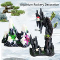 Resin Aquarium Rockery Mountain Decoration Artificial View Rock Cave Stone Tree Fish Tank Ornament Pet Supplies Home Decor.