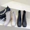 Winter Square Toe Elegant Banquet Women's Shoes Fashionable Square Heel Comfortable Short Boots High Heel Warm Knight Boots. 