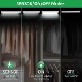 Tailcas Under Cabinet Kitchen Lights, 3 Pack 2000mAh 26 LED Motion Sensor Dimmable Cupboard Lights, 6000K USB Rechargeable Night Light with Magnetic Strip for Wardrobe, Closet, Stairs(20cm). 