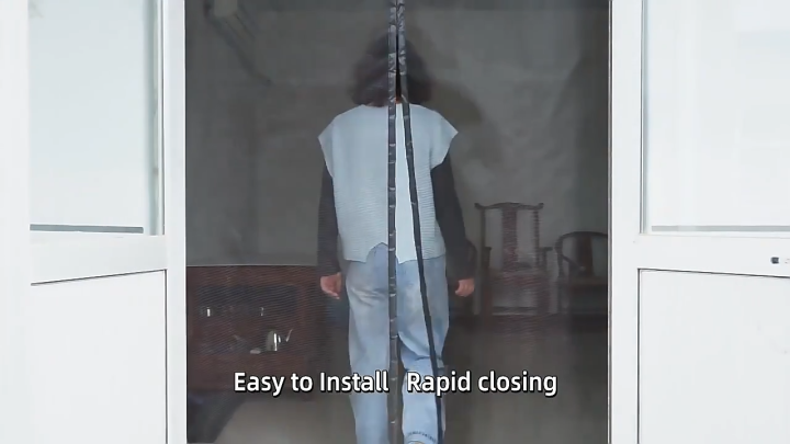 Online Karachi Magic Mesh Magnetic Screen Door Mesh Curtain Mosquito Net Bug Hands Free Partition Mute Striped Door Curtain Bedroom Ventilation 3.5feet/7feet