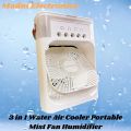 3-in-1 Portable Air Conditioner Fan Household - Mini Evaporative Cooler with Hydrocooling, Water Mist, 3 Speeds, and LED Light for Office or Home Use. 