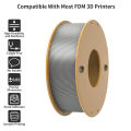 Shimmering Silver Silk PLA 3D Filament: 1.75mm for Bambu Lab/Creality/Anycubic, 0.25KG.