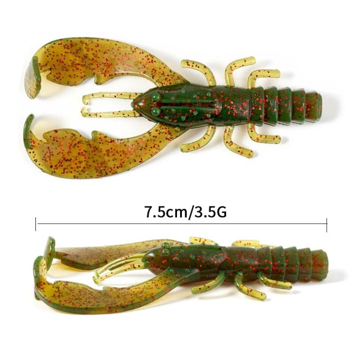 SUNMILE%206pieces%20Fishing%20Lures%20Crayfish%20Shrimp%207.5cm/3.5g%20Soft%20Baits%20Creature%20Baits%20Iscas%20Artifical%20Bait%20Bass%20Perch%20Fishing%20Baits%20-%20Image%204