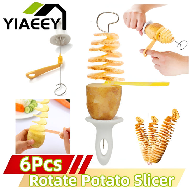 Rotate Potato Slicer Stainless Steel Plastic Twisted Spiral Potato